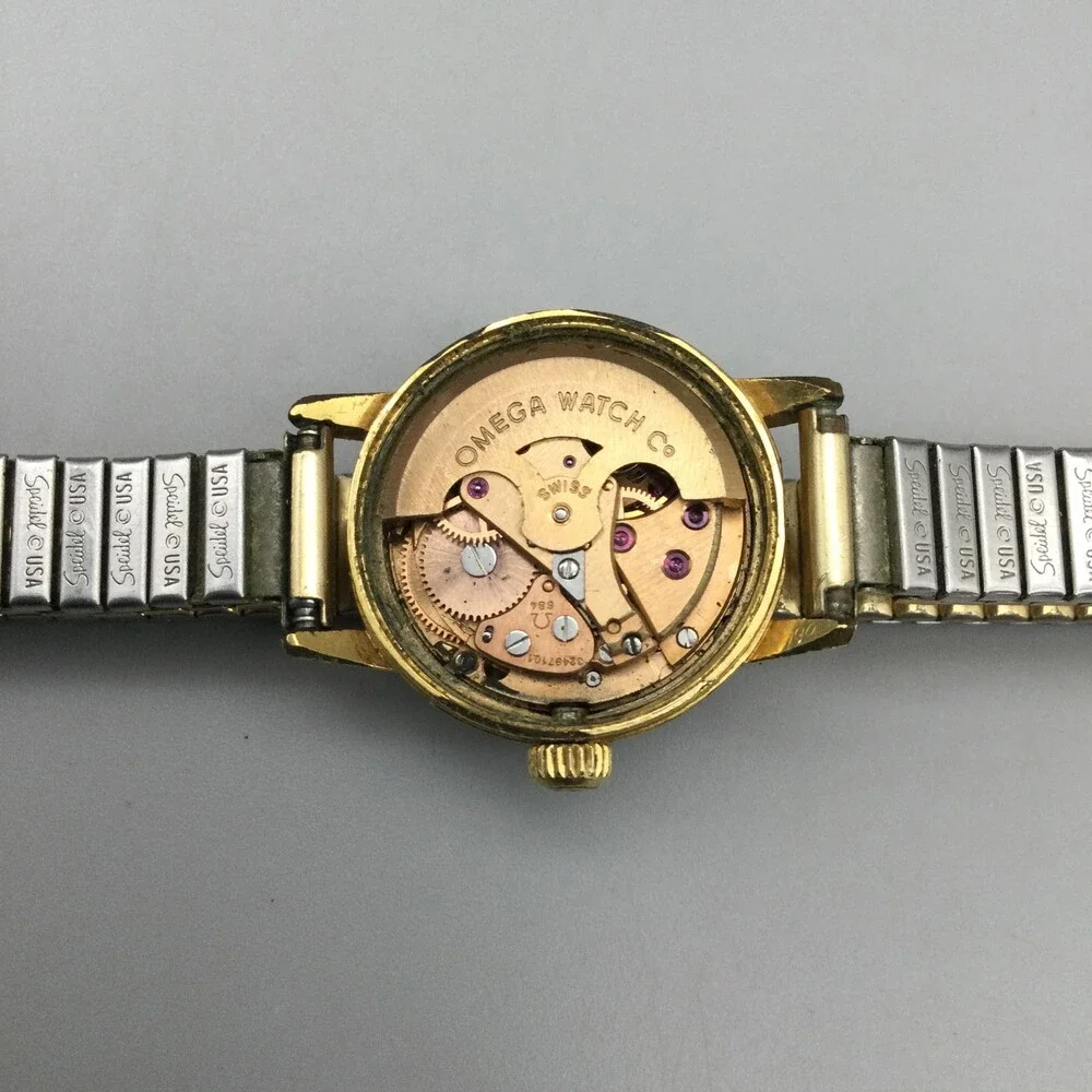 Vintage Omega Geneve 684 Automatic Womens Watch 21mm Gold Plated Date Swiss